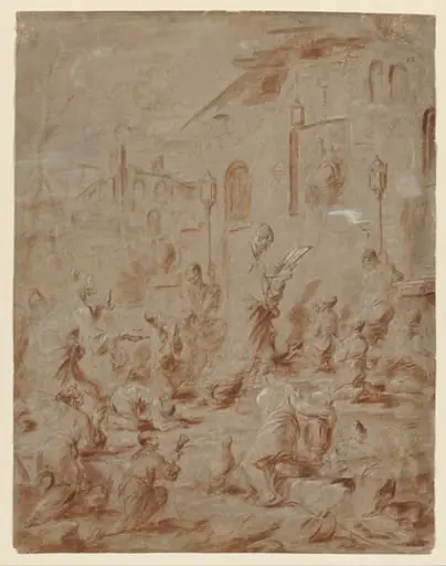 Worshippers at a Street Shrine, by Alessandro Magnasco