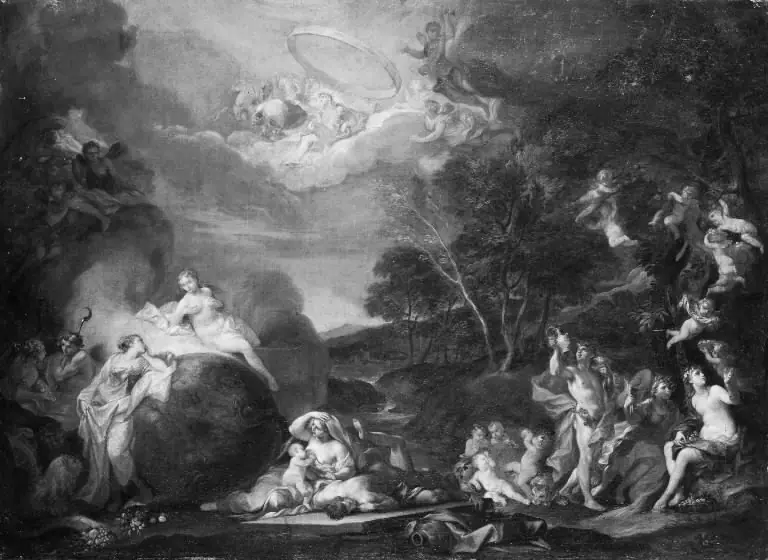 An Allegory with Bacchus, Ceres, Flora and Apollo, by Alessandro Marchesini