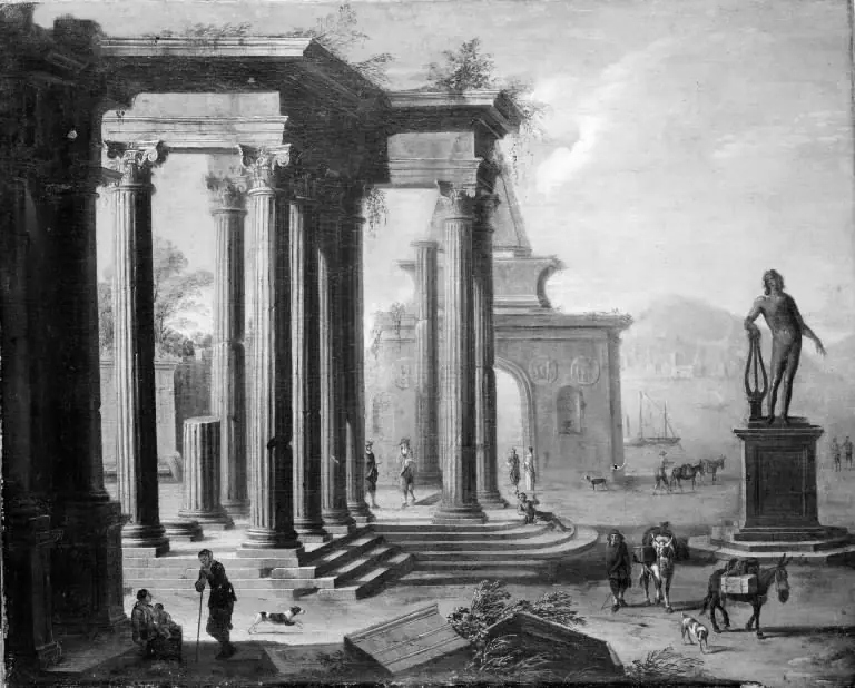 Colonade in Ruins, by Alessandro Salucci