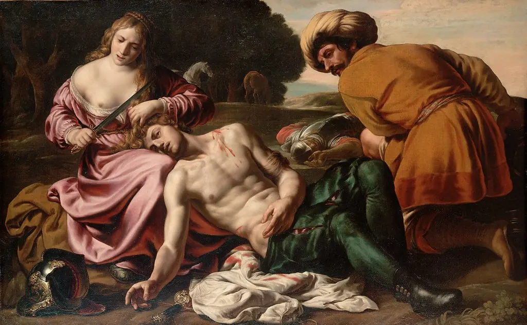 Erminia finds the wounded Tancred, by Alessandro Turchi