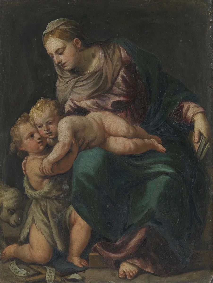 Maria mit dem Kinde und dem Johannesknaben, by Alessandro Turchi, unspecified, 1613