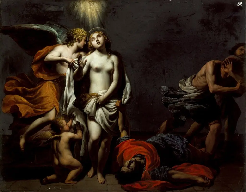 Saint Agnes Protected by an Angel, by Alessandro Turchi