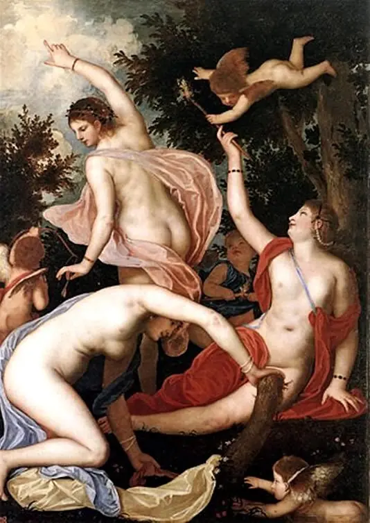 Graces and Cupids, by Alessandro Varotari