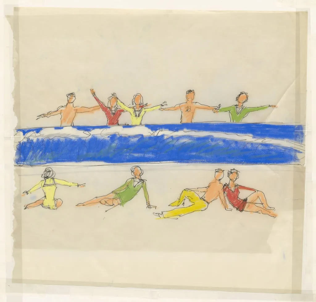 Untitled, by Alex Katz, crayon, 1980