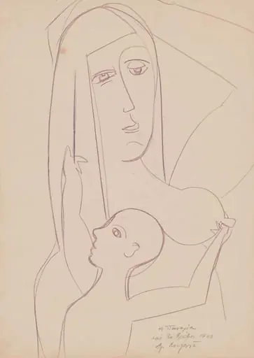 The Virgin and Child || Composition with church, by Alex Mylona