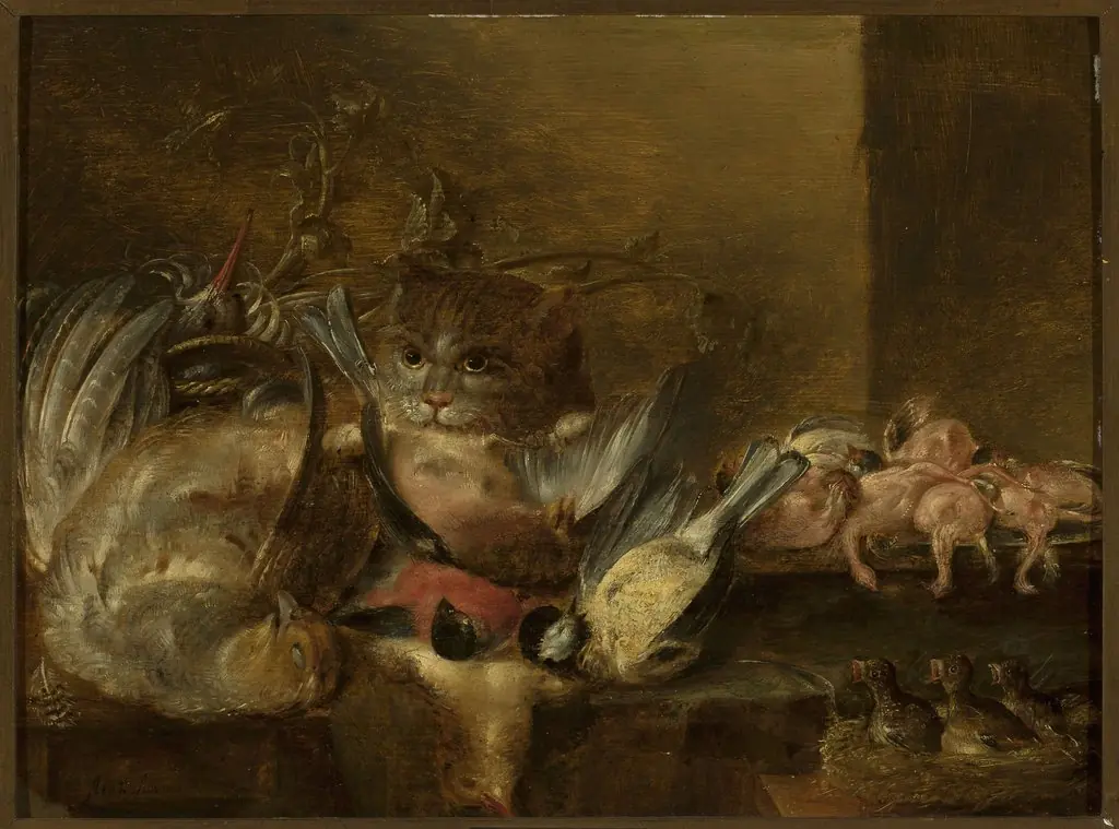 Dead birds and a cat, by Alexander Adriaenssen