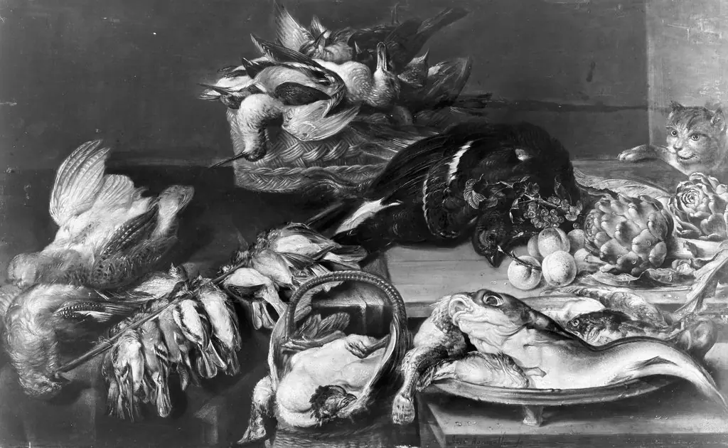 Still life with birds and fish, by Alexander Adriaenssen