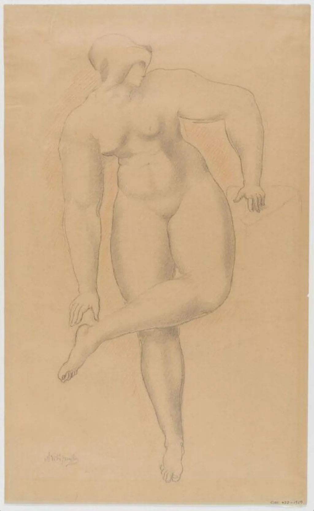 Study of the female nude, by Alexander Archipenko, 1921
