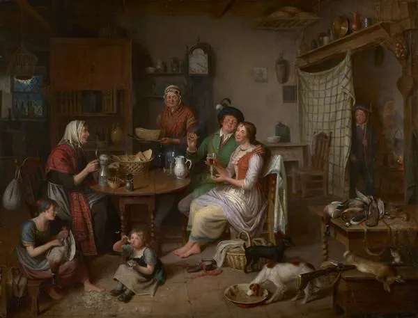 Andro' wi' his cutty gun, by Alexander Carse, oil, 1817