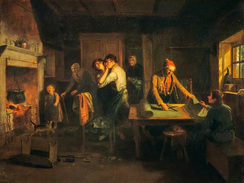The New Web, by Alexander Carse, oil, 1813