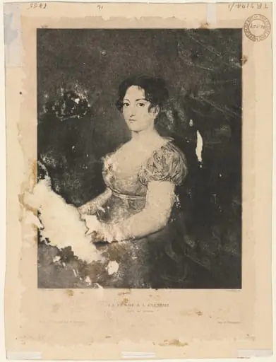 La femme à l'éventail, after Goya (verso), by Alexander Claude Louis Lavalley