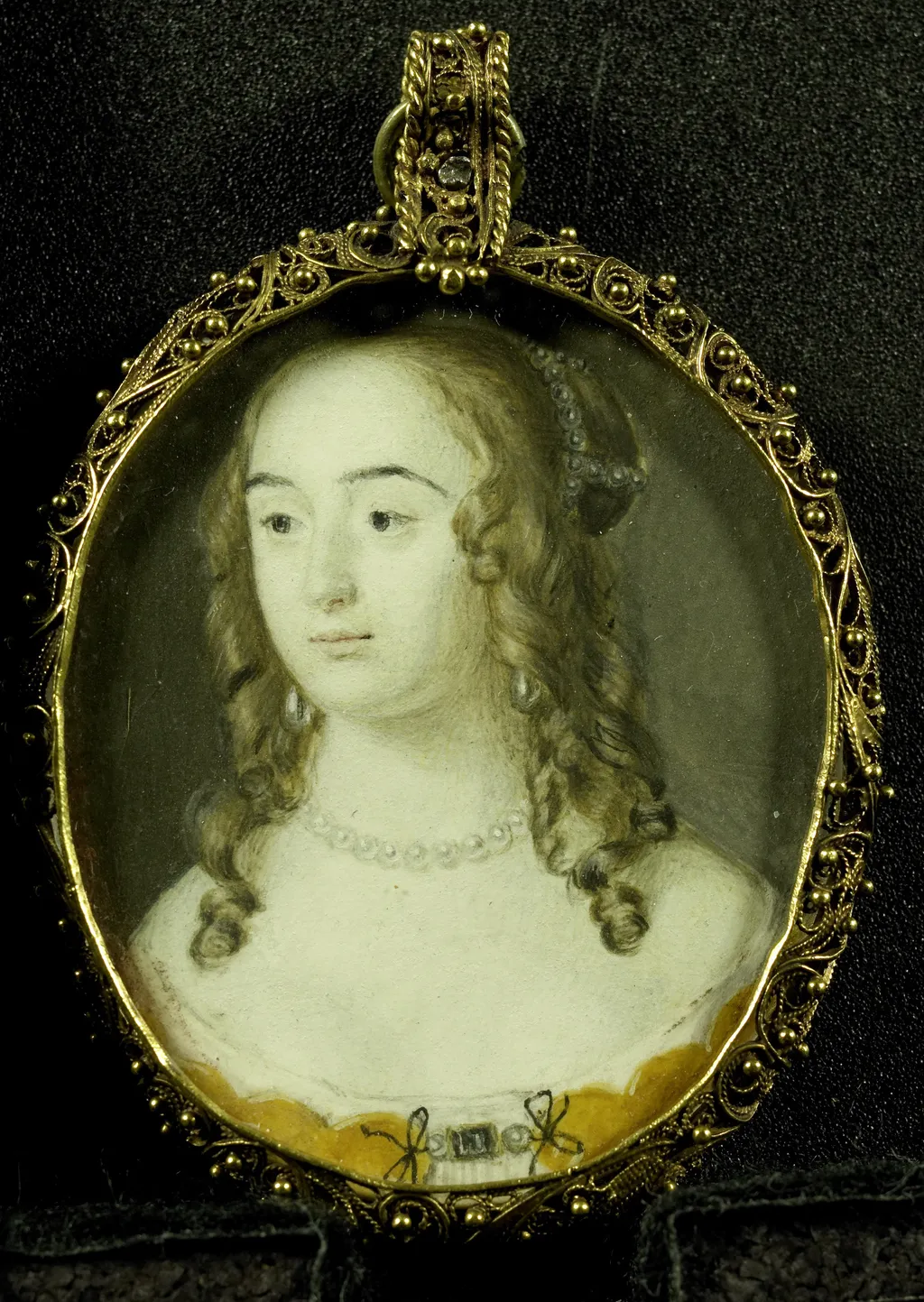 Henriette Marie (1626–51) of Paltz, daughter of Frederick V, King of Bohemia, nicknamed the 'Winter King'., by Alexander Cooper, unspecified, 1650