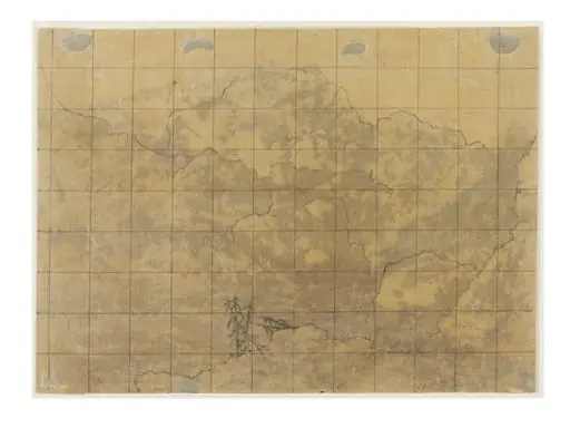 'Blot' drawing in progress for 'Hannibal Passing the Alps', by Alexander Cozens