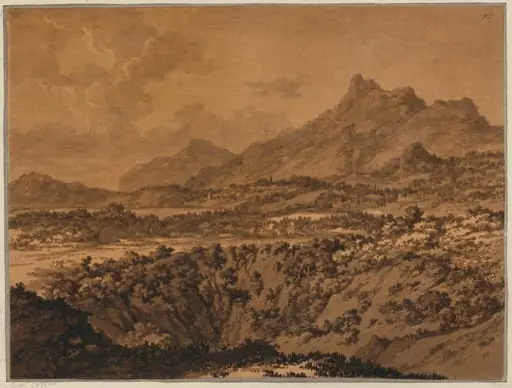 Mountain Landscape with a Hollow, by Alexander Cozens
