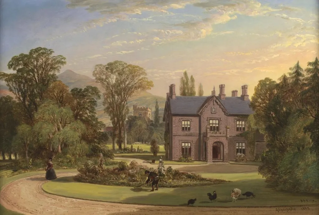 Glyn Pedr, near Crickhowell, by Alexander F. Rolfe, oil, 1863