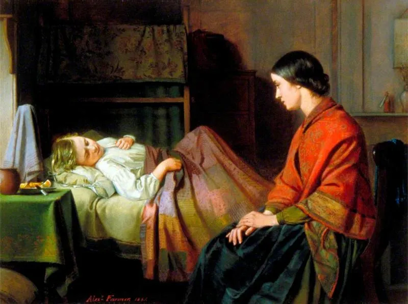 An Anxious Hour, by Alexander Farmer, oil, 1865