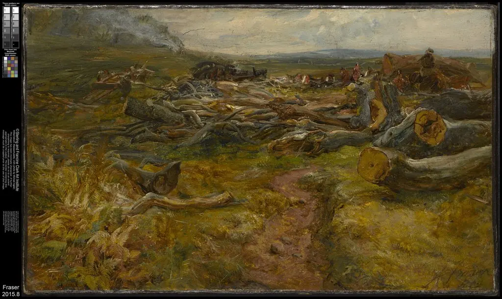 British Soldiers Clearing and Burning, Cadzow Forest, Scotland, by Alexander Fraser