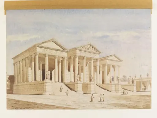 Reconstruction of the three temples at Sbeitla, by Alexander Graham