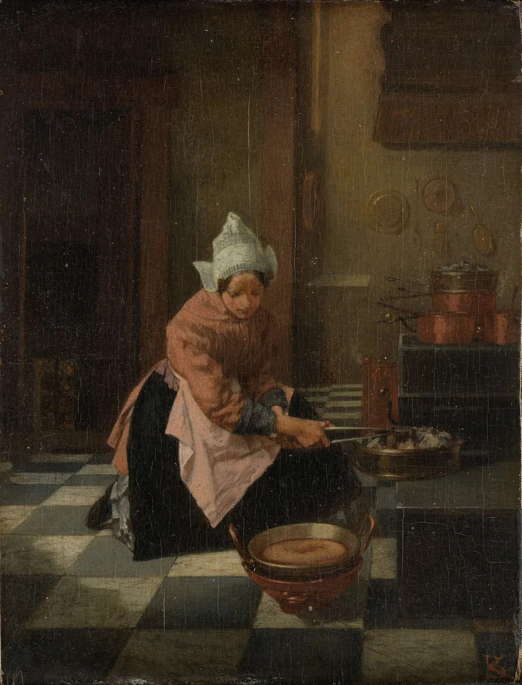 The Waffle Maker, by Alexander Hugo Bakker Korff, oil, 1850