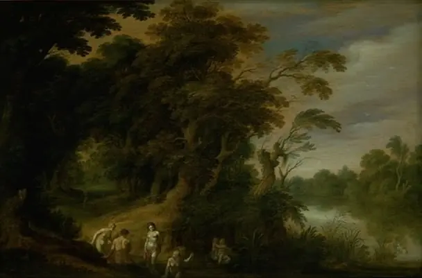 Wooded Landscape with Bathing Nymphs, by Alexander Keirincx