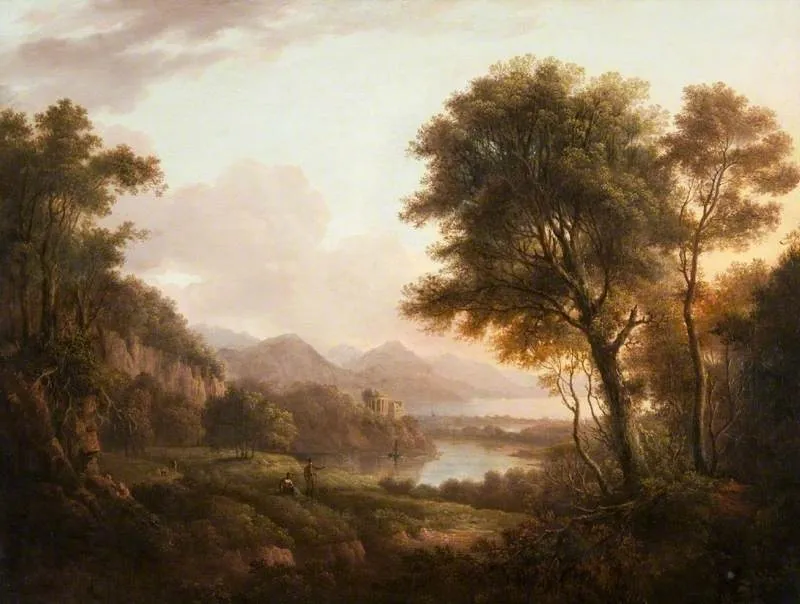 Landscape, Loch Katrine, by Alexander Nasmyth, oil, 1808