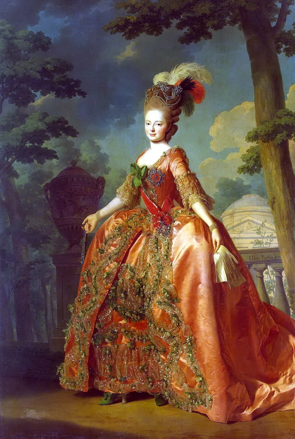 Portrait of Grand Duchess Maria Fiodorovna, by Alexander Roslin, oil, 1789