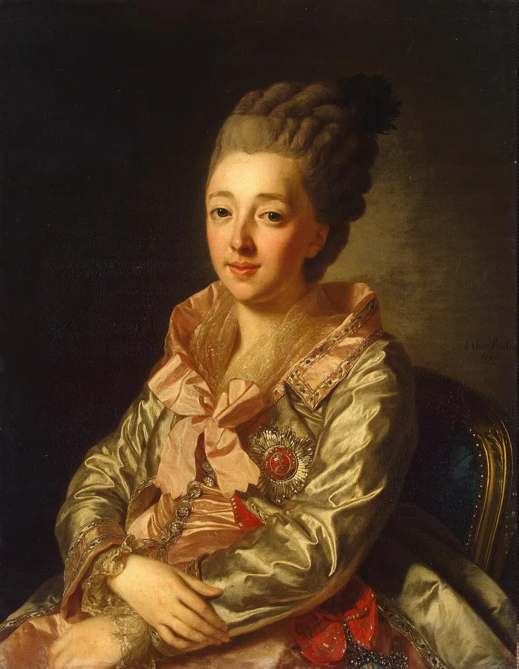 Portrait of Grand Duchess Natalia Alexeyevna, by Alexander Roslin, oil, 1788