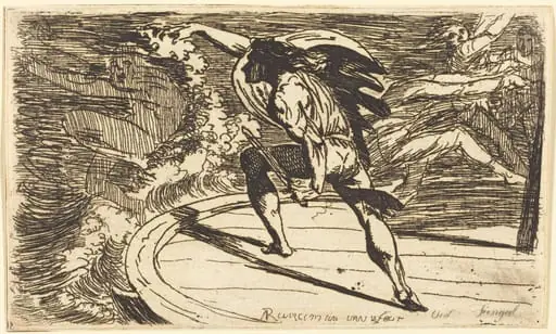 Cormar Attacking the Spirit of the Waters (Ossian, Fingal, Book III), by Alexander Runciman