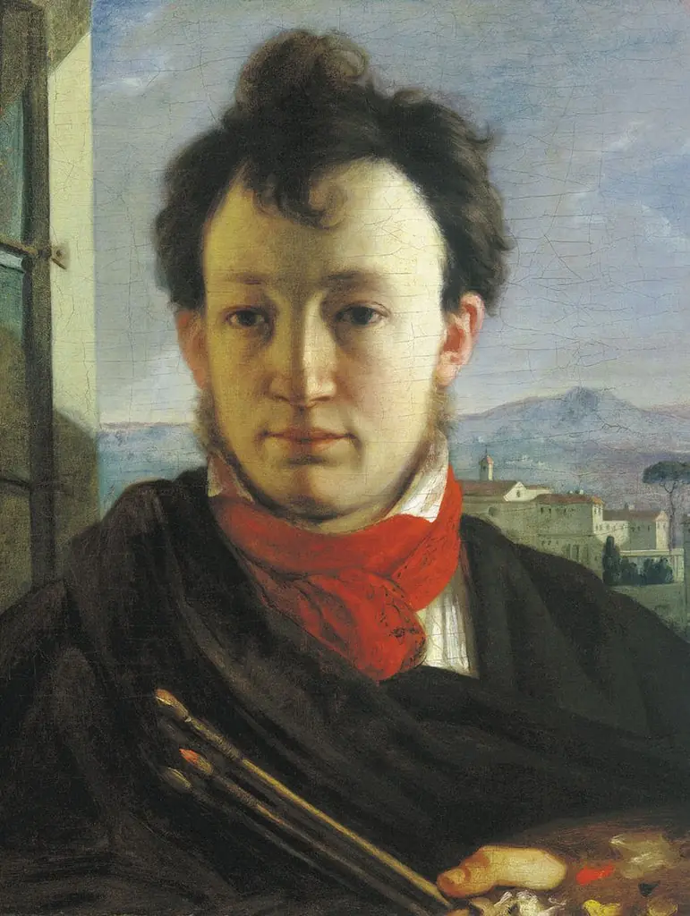 Self-Portrait with a Palette and Brushes, by Alexander Varnek