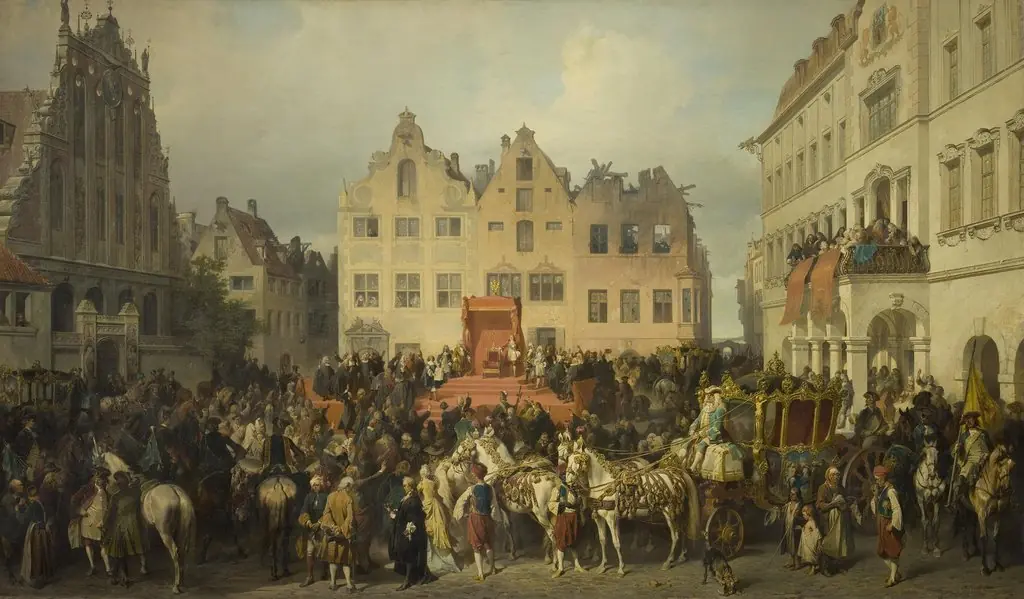 Town of Riga Swearing Allegiance to Russia in 1710, by Alexander von Kotzebue