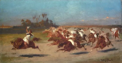 Wrangler Race, by Alexander von Wagner, oil, 1870