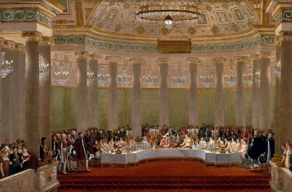 The Wedding Banquet of Napoleon and Marie Louise, by Alexandre Benoit Jean Dufay, oil, 1812