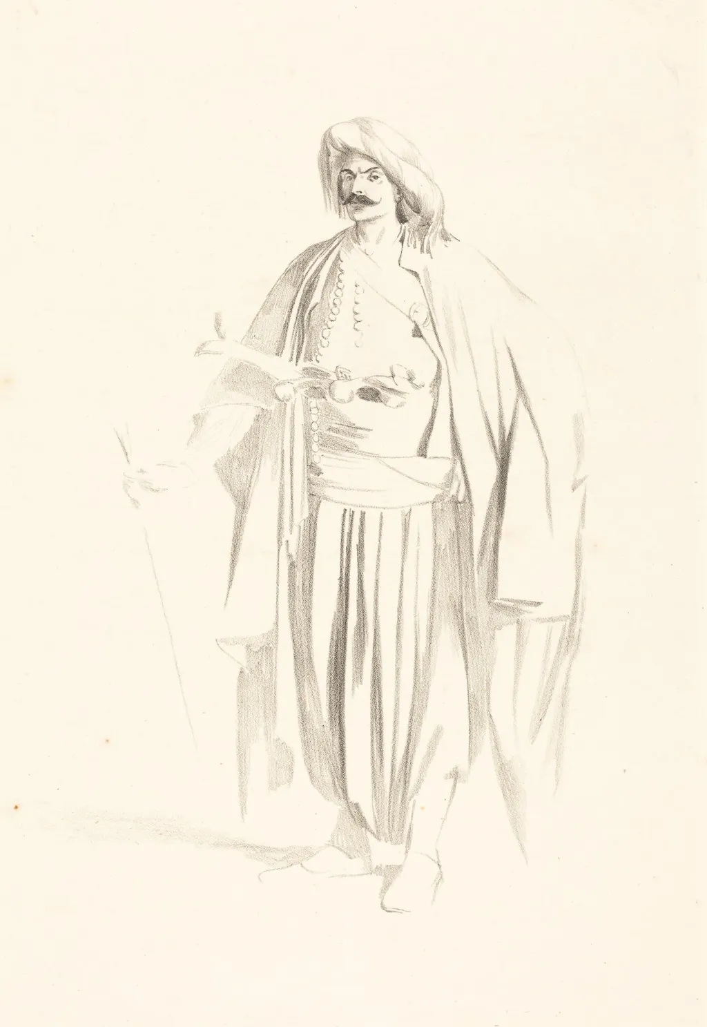 A Turk, by Alexandre Bida, ink, 1801