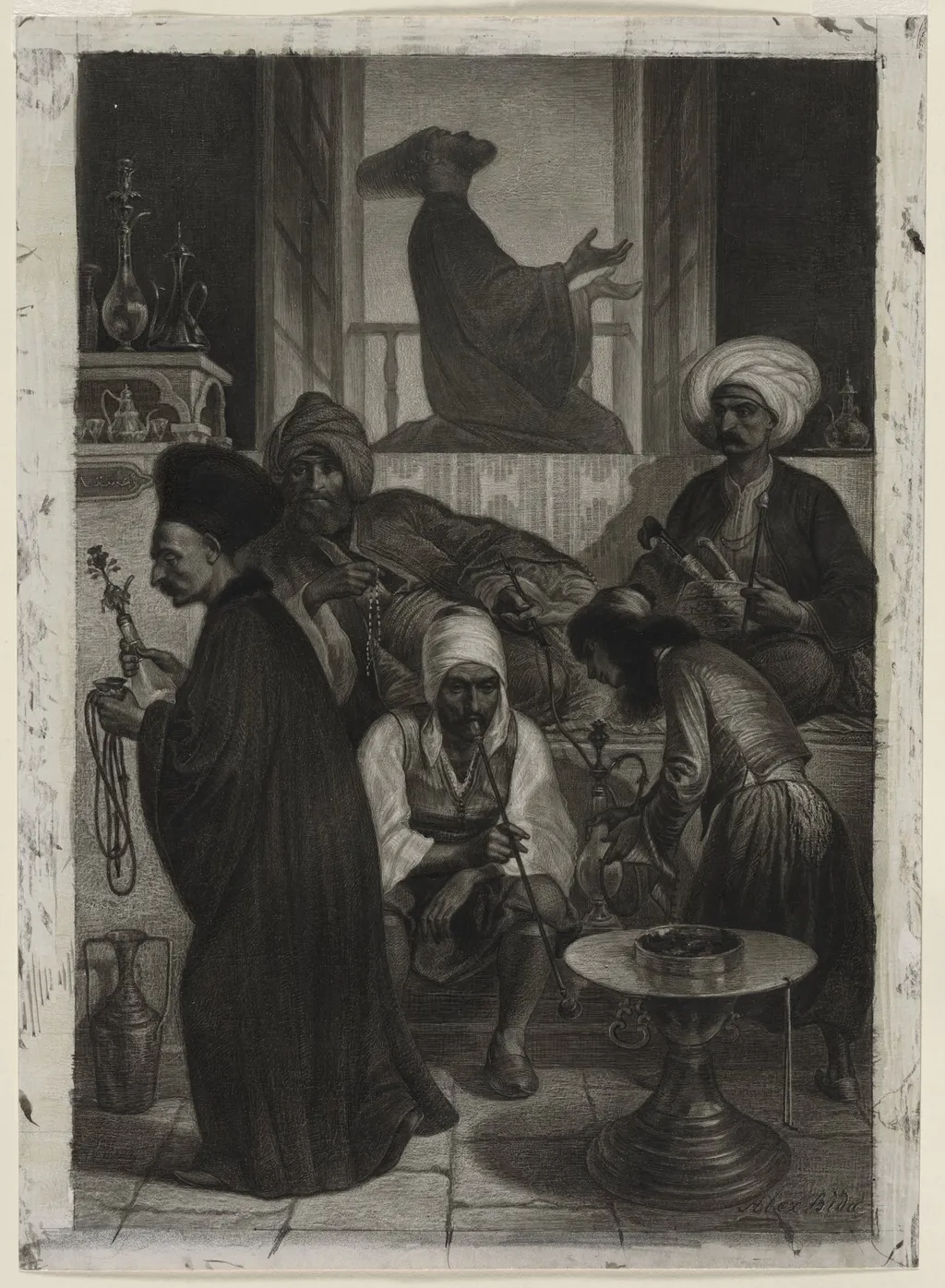 Café in Constantinople, by Alexandre Bida, 1847