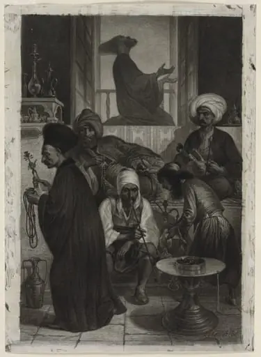 Café in Constantinople, by Alexandre Bida