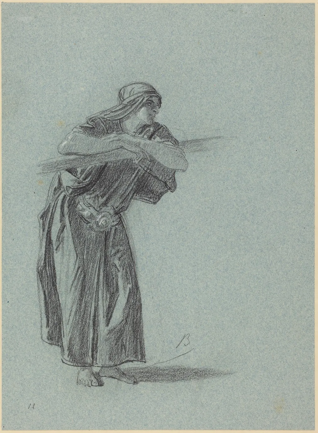 The Woman in the “Song of Songs”, by Alexandre Bida, chalk, 1886