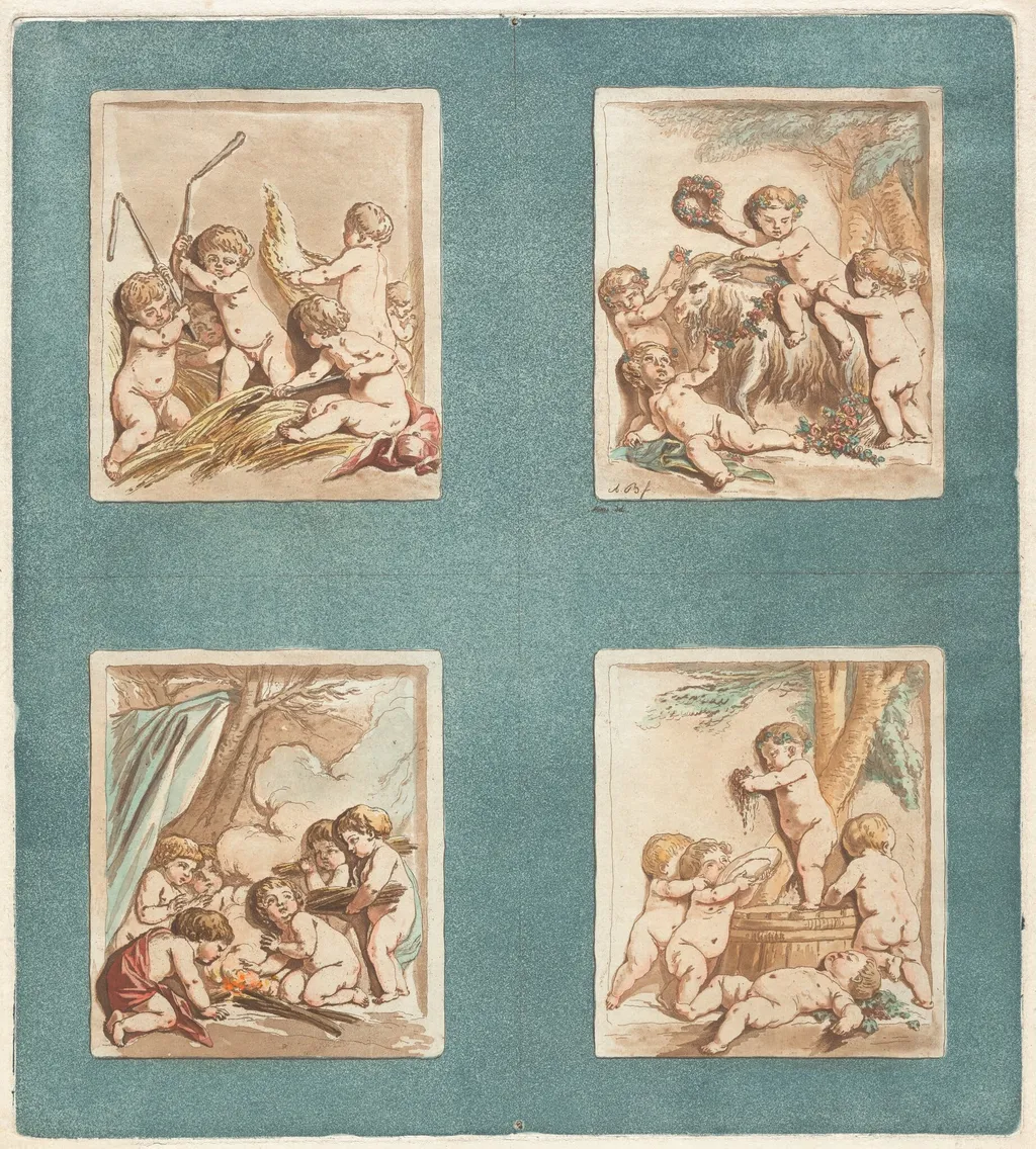 The Four Seasons, by Alexandre Briceau, ink, 1784
