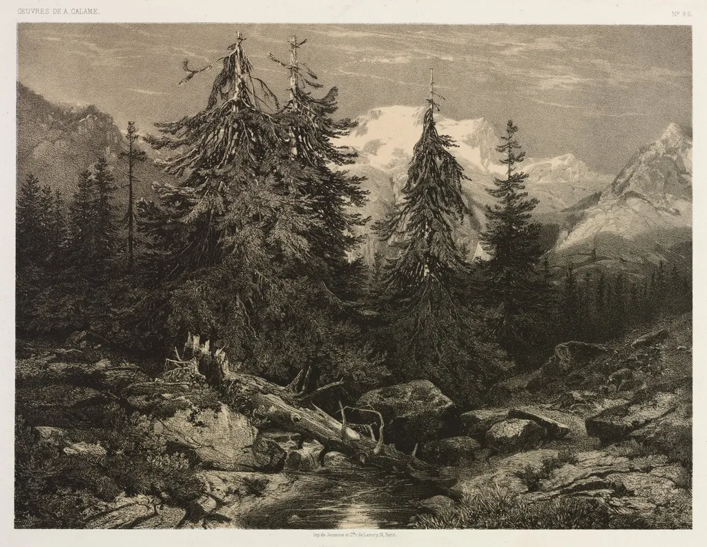 Alpine Stream, by Alexandre Calame, 1804