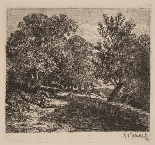Man Resting by a Stone Wall, by Alexandre Calame