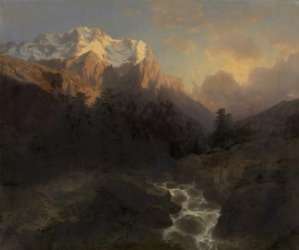 The Wetterhorn, by Alexandre Calame, oil, 1847