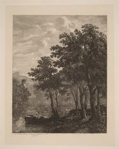 Trees by a River, by Alexandre Calame