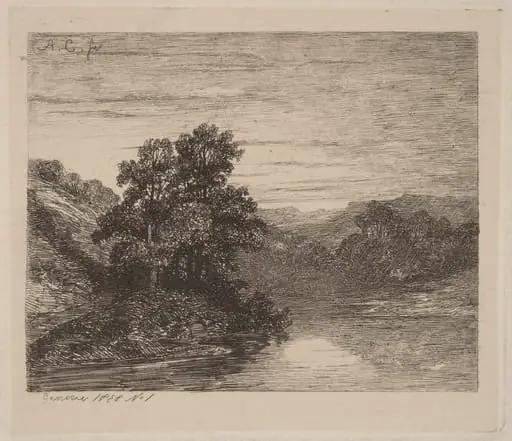Trees by a River, by Alexandre Calame