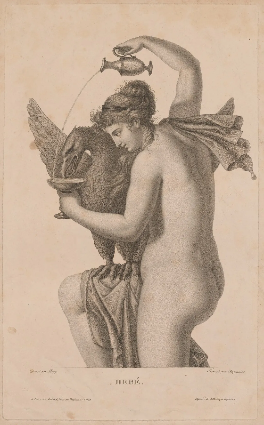 Hebé, by Alexandre Chaponnier, ink, 1800