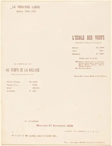 L'École des veufs; Au Temps de la ballade, by Alexandre Charpentier