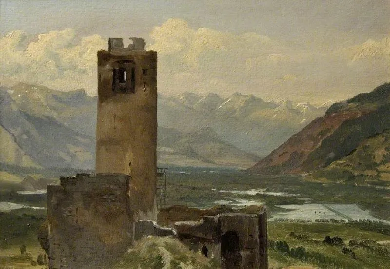 Château de la Bâtiaz, Sion, Martigny, by Alexandre Desgoffe, unspecified, 1827
