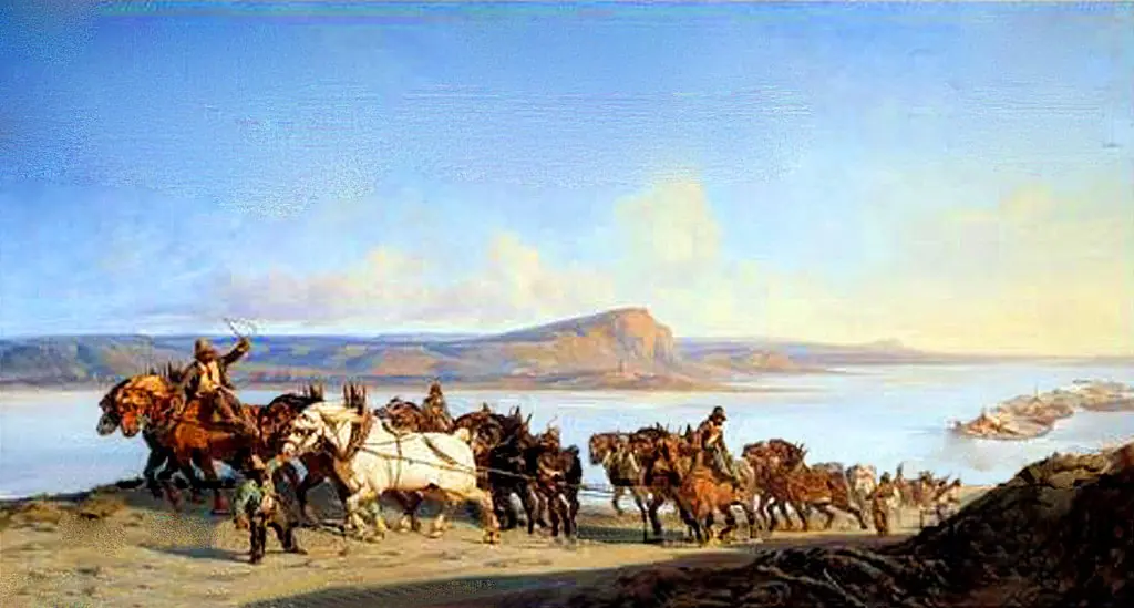 La remontée de bateaux sur le Rhône, by Alexandre Dubuisson