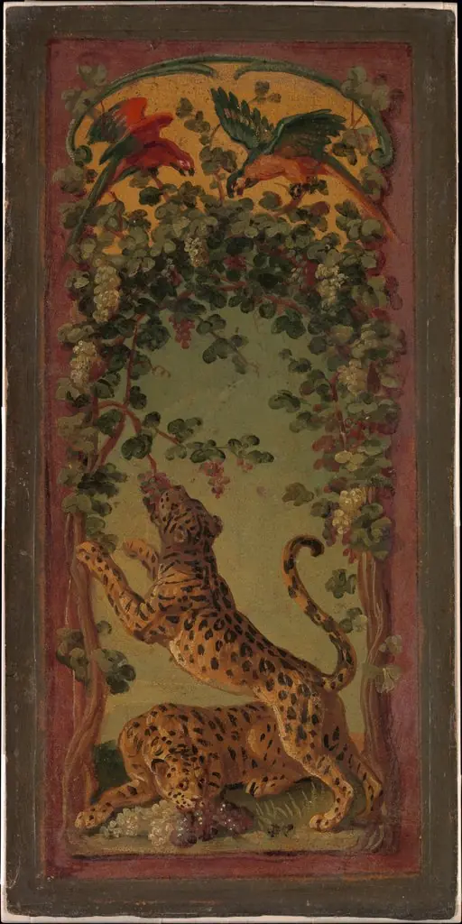 Panthers of Bacchus Eating Grapes