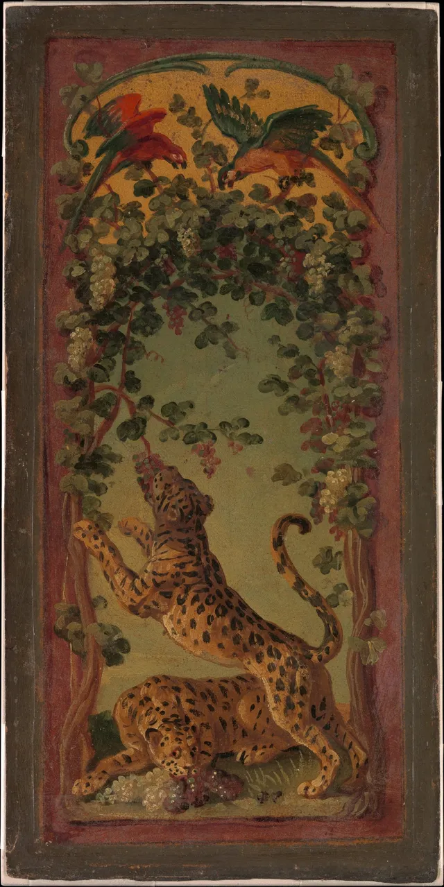 Panthers of Bacchus Eating Grapes