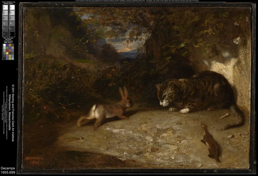 Cat, Weasel, and Rabbit, by Alexandre Gabriel Decamps