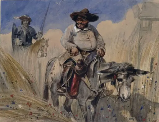 Don Quixote and Sancho Panza in the corn, by Alexandre Gabriel Decamps